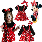 Summer Short Sleeve Dot Dance Suspender Skirt Baby Girls Cartoon-TB00846-Veeddydropshipping